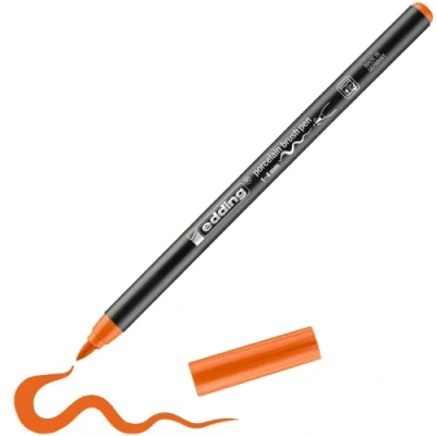 Imagen de edding 4200 rotulador con punta de pincel para porcelana naranja 1 4 mm pintar y decorar cerámica tinta resistente a la luz lavavajillas, secado rápido