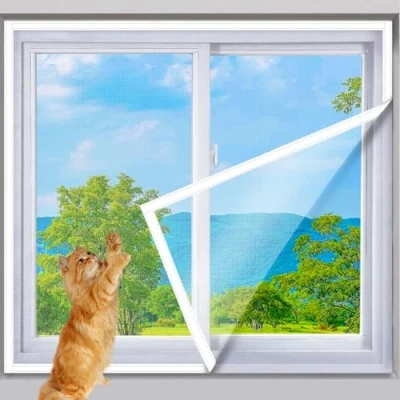 Imagen de Yuly malla de protección autoadhesiva para gatos, seguridad gatos con cremallera, mosquitera antimosquitos balcón, cocina