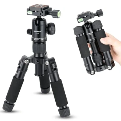 Imagen de Koolehaoda Mini Trípode Portátil de 51cm Aluminio con Cabeza Bola 360 Grados y Bolsa Transporte para Cámara DSLR, Videocámara Video, Carga hasta 5 kg (Negro)