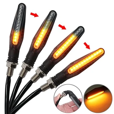 Imagen de PROZOR Intermitentes Moto LED 4PCS Indicadoresde Posición Luz de Giro Motocicleta Impermeable IP65 Universal Intermitente Indicador Lateral Ambar