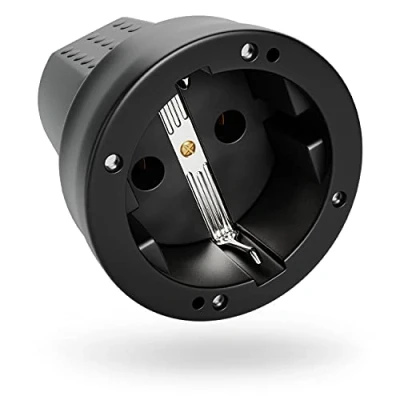 Imagen de greate clavija Enchufe hembra schuko IP44 para exteriores con protección contra doblez Enchufes de goma 230V alivio tensión, 2 polos, 16A &amp; 3,7kW exterior