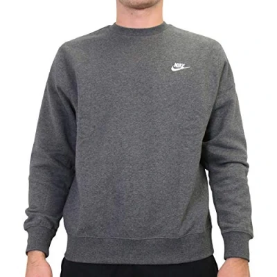 Imagen de Nike M NSW Club CRW BB Sudadera, Hombre, Gris (Charcoal Heathr/(White), T