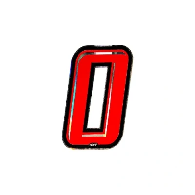 Imagen de 4R Quattroerre.it 13260 Número Racing 0, Rojo, 10 x cm