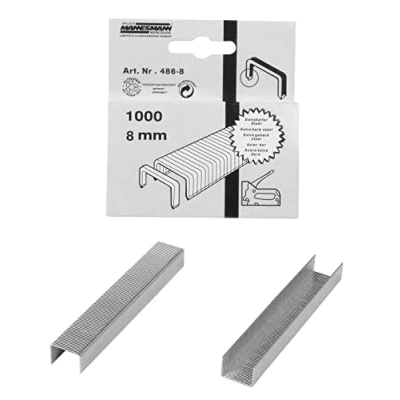 Imagen de Brüder Mannesmann M 486 08 (6) Grapas 1000 pzas, 8 mm, 0 W, 1 V, Plata