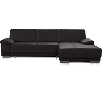 Imagen de CAVADORE Corianne Sofá esquinero de Cuero auténtico, con reposabrazos Ajustable y chaise Longue, Medidas 282 x 80 162 cm en Color marrón