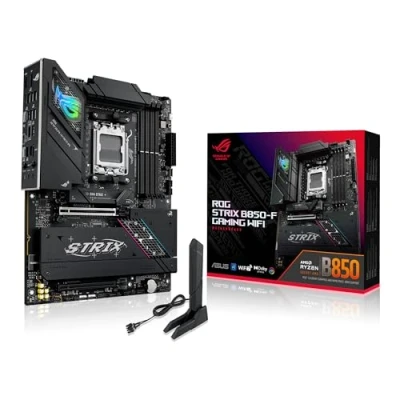 Imagen de ASUS ROG Strix B850 F Gaming WiFi Placa Base AMD, 16+2+2 etapas de Potencia, DDR5, Cuatro Ranuras M.2, PCIe 5.0, 19 Puertos USB, USB Tipo C a 20 Gbps y Aura Sync RGB