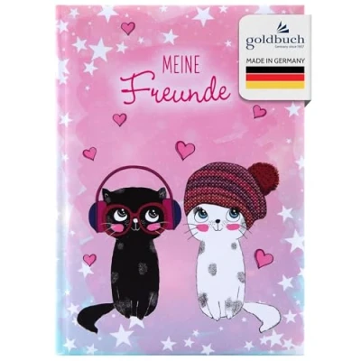 Imagen de Goldbuch 43099 Music for Cats A5 Libro de Amistad para Amigos, Escuela Primaria, guardería, Kita, 88 páginas ilustradas, Cubierta con impresión artística, Laminado