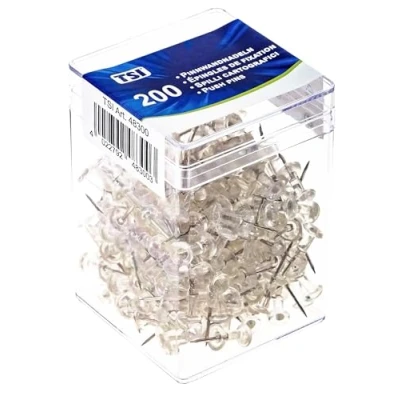 Imagen de TSI 48300 Agujas para tablón de anuncios (200 unidades), color transparente