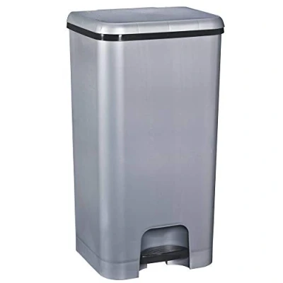 Imagen de COM FORT HOUSE Cubo de Basura con Pedal Capacidad 37 litros Reciclaje Color Plata Orgánico Cocina 1 unidad Piezas Extraíbles Limpieza Fácil