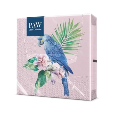 Imagen de PAW Servilletas Papel 3 Capas (33 x 33 cm) I 20 Unidades Perfecto para Cumpleaños, Fiestas, Bodas, Comuniones y Celebraciones de Colores Loro Exótico
