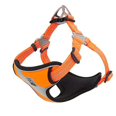 Imagen de Arnés de seguridad para perro, estilo escalonado, reflectante, ajustable, cómodo, TLH5991 (naranja, M)