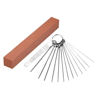 Imagen de CZ Store Limas para Tuercas de Guitarra ✮✮GARANTÍA POR VIDA✮✮ 13 Varillas Acero Inoxidable, Bloque Lija, Herramienta Pulir Trastes Accesorios Luthier, Kit Instrumentos Cuerda