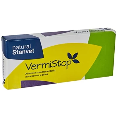 Imagen de STANGEST VermiStop Complemento Nutricional para la Salud Digestiva de Perros y Gatos CREA Ambiente Hostil contra los Parásitos 20 Comprimidos