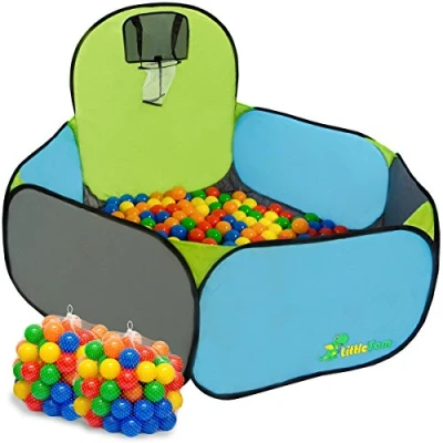 Imagen de LittleTom Piscina de Bolas Pop up para Jugar Baloncesto 120x100cm Incl 200