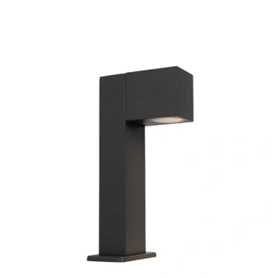 Imagen de Qazqa Moderno Lámpara exterior industrial de pie antracita 30 cm IP44 Baleno Aluminio/Vidrio Alargada Adecuado para LED Max. 1 x 11 Watt