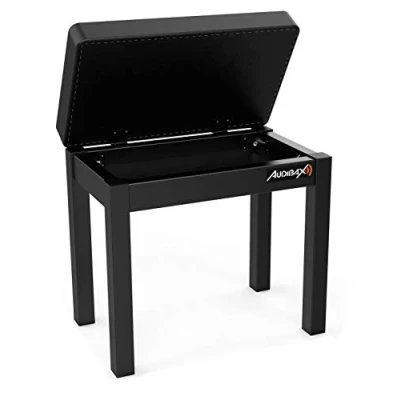 Imagen de Audibax KB200B Banqueta para Piano o Teclado Taburete Acolchado con Espuma Altura de 49 cm Banco Espacio Almacenamiento Resistente y Ligero