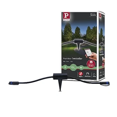 Imagen de Paulmann 93999 Plug &amp; Shine ZigBee Controller para luminarias Exteriores IP68 SmartHome máx. 75 W, Control, Regulable, Negro, 3 cm