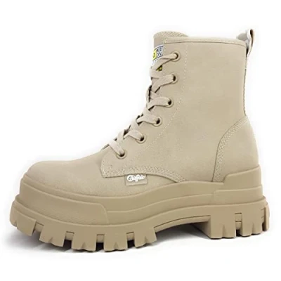 Imagen de Buffalo Vegan Aspha Botines con cordones, Mujer, Talla: 39, Cream Zapatos