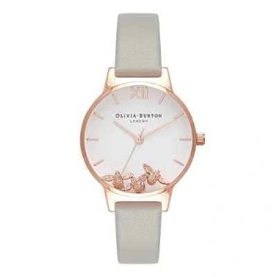 Imagen de Olivia Burton Reloj Analógico de Cuarzo para Mujer con Correa en Piel Gris OB16CH03