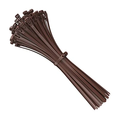 Imagen de intervisio Bridas de Plastico para Cables Reutilizables / 350mm x 7,5mm Marrón 100 Piezas