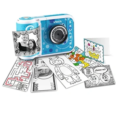 Imagen de VTech Kidizoom Print CAM, Cámara de Fotos instantánea y vídeos para niños +5 años, Versión ESP Azul, Color (3480 549122)