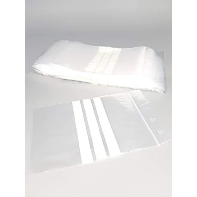 Imagen de Bolsa con cierre zip y 3 tiras blancas, lote de 100, 50 micras (100 mm x 150 mm)