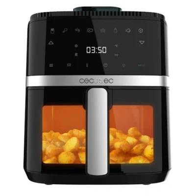 Imagen de Cecotec Freidora de Aire sin Aceite 5 L Cecofry Drip 5000 Air Fryer. 1500 W, Spray Agua, 8 Menús, Tecnología PerfectCook, 80 200ºC, Ventana, Luz Interior y Panel Táctil