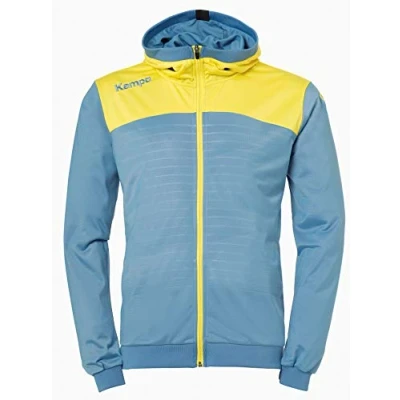 Imagen de Kempa Emotion 2.0 Hood Jacket Sudadera, Hombre, dove blue/lime yellow, 128