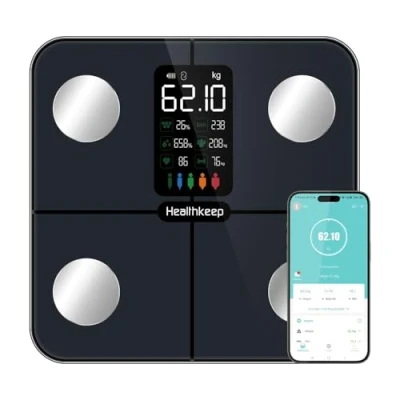 Imagen de Báscula Grasa Corporal de Baño Digital, Balanza Bluetooth Inteligente con Análisis (pantalla grande)