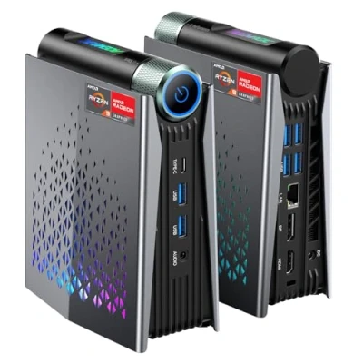 Imagen de S3A Mini PC Gaming, AMD Ryzen 9 6900HX (hasta 4,9 GHz), 16GB DDR5 512GB SSD, Radeon RX 680M RGB Ordenadores【2.5G LAN/WiFi 6/BT5.2/Modo Ajustable】