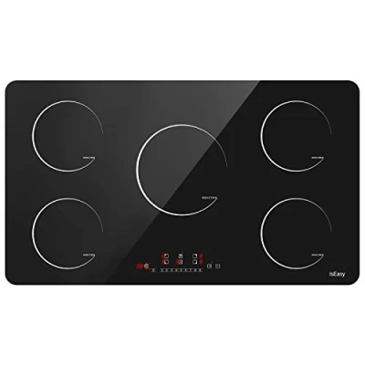 Imagen de placa de inducción, cocción inducción eléctrica (8600 W, Autarkic, 5 fuegos, 90 cm, empotrada, táctil, temporizador, cristal cerámica)