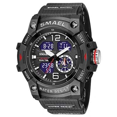 Imagen de AIMES Reloj de pulsera para hombre, deportivo, impermeable, militar, táctico, digital, analógico, con fecha, multifunción, LED, gran cara, alarma, cronómetro, Negro , L, Digital