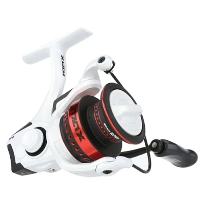 Imagen de Abu Garcia Carrete Giratorio MAX Pro, Pescador de Agua Dulce lucioperca y lucioperca, Aluminio, Robusto ambidiestro 3000H Tamaño del 6.2:1 Gear Ratio Blanco Rojo