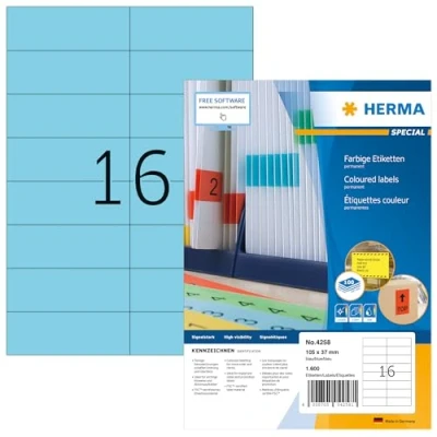 Imagen de Herma 4258 Etiquetas para impresoras (1600 unidades), azul