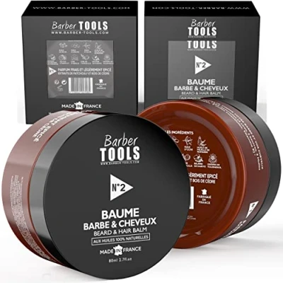 Imagen de Bálsamo para barba N2 Con aceites 100% naturales 80ml Nutre, hidrata, estructura. 2 ceras, mantecas, 5 vegetales, esenciales, vitamina E BARBER TOOLS
