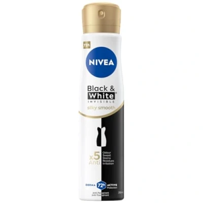 Imagen de NIVEA Black&amp;White Invisible Silk Smooth Spray antitranspirante para mujer 250 ml