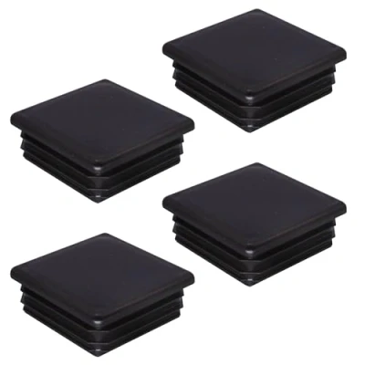 Imagen de SKIR&#039;CO 4 tapones cuadrados de plástico 60 x mm, tapas tubo mate, insertos cuadrados, para postes valla, color negro RAL 9005