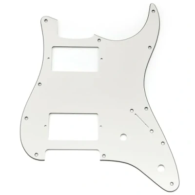 Imagen de Musiclily Pro 11 Agujeros Golpeador ST Guitarra HH Pickguard Con para 2 Humbucker Cubierto Potenciómetros Eléctrica tipo Fender Squier Strat, 3 capas Aged White