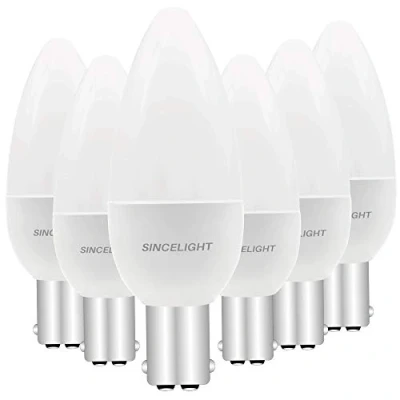 Imagen de Bombillas LED Vela con Casquillo BA15D (5 Vatios, 520 lúmenes, Blanco Natural 4000 Kelvin, No Regulables, Forma B35 estándar) Paquete de 6