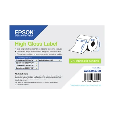 Imagen de Epson C33S045730 etiqueta alto brillo 105 x 210 mm