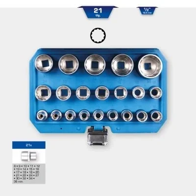 Imagen de Brilliant Juego de llaves vaso 1/2&quot;, doce cantos, cortas, 21 pzs, 8 36 mm
