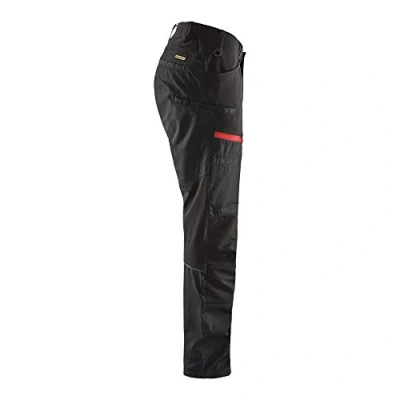 Imagen de Blaklader 145618459956C146 Service Pantalones de trabajo con elástico, color negro y rojo, talla C146