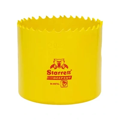 Imagen de Starrett Sierra perforadora de corte profundo DCH0312 bimetálica resistente con dientes extra cobalto HSS para metales, madera, hierro fundido, fibra vidrio, materiales plásticos 89 mm