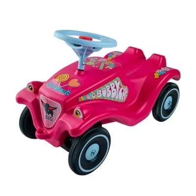 Imagen de Big spielwarenfabtik Bobby Car Classic Vehículo Infantil con Pegatinas en diseño Candy, soporta hasta 50 kg, para niños a Partir de 1 año, Color Rosa Spielwarenfabrik 800056129