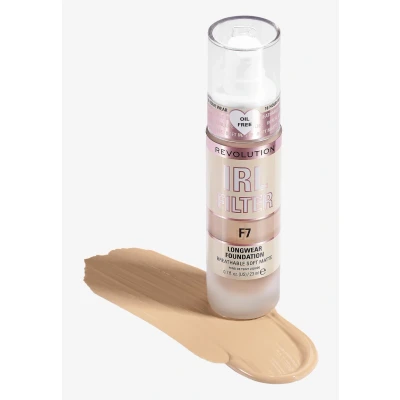 Imagen de Makeup Revolution, IRL Filter Longwear Foundation, Medium to Full Coverage, F7, 23ml