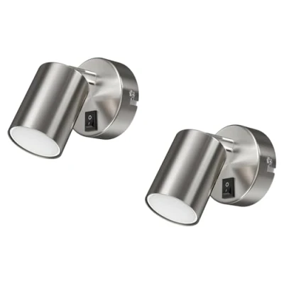 Imagen de ledscom.de 2 uds. spot de pared WAIKA interruptor cromo mate Lámpara LED blanca regulación en 3 niveles 609lm