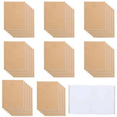 Imagen de BELLE VOUS Pack de 48 Libreta Notas A6 Sin Líneas 10,5 x 14 cm Cubierta Marrón Kraft Cuaderno/Diario 24 Páginas Libretas Cuadradas para Viajes y Oficina