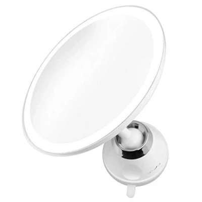Imagen de Medisana cm 850 Espejo cosmético con iluminación LED, de Maquillaje Aumento 5 Veces, Ventosa Fuerte para Montaje práctico en la Pared, Blanco, Diámetro 19