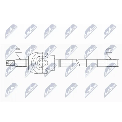 Imagen de NTY NPW CH 124 Árbol de transmisión Eje delantero, izquierda