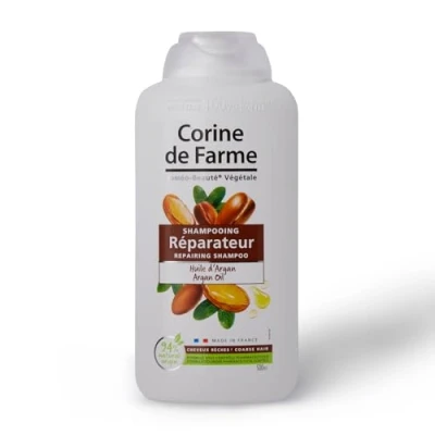 Imagen de Corine de Farme Champú Reparador con Aceite Argán Desenreda, Limpia, Repara y Nutre el Cabello Seco a Crespo Clean Beauty, Francia 500 ml